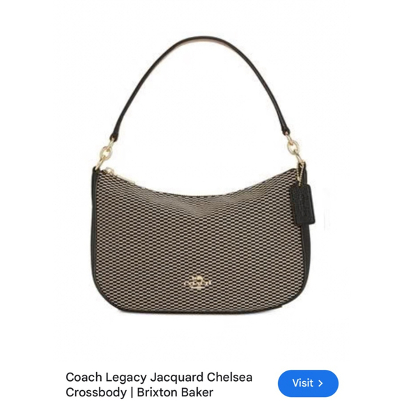 COACH Like NEW Legacy Black/White Jacquard & pebble leather Luxury Bag